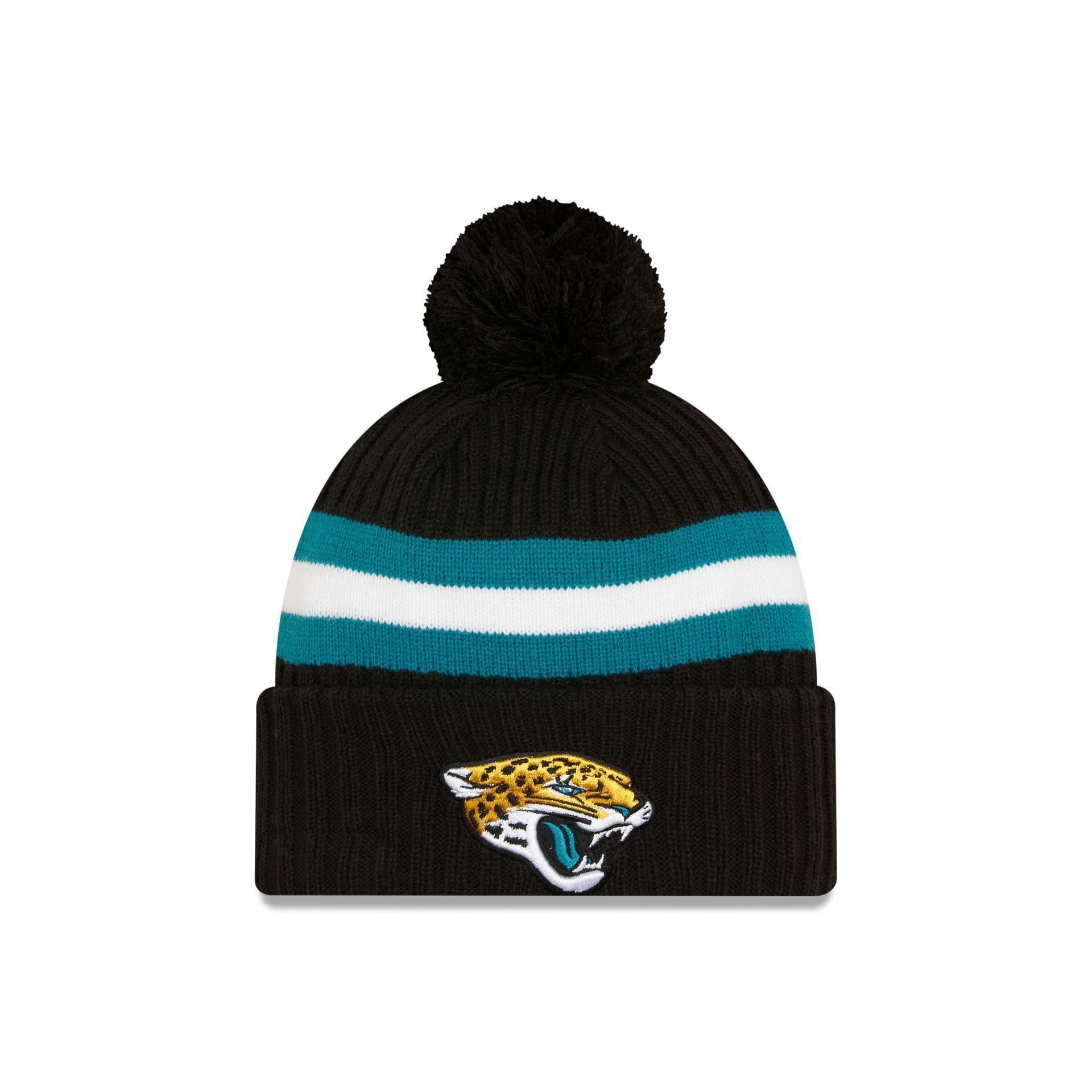 Jacksonville Jaguars 2023 Cold Weather Black Pom Knit sold by New Era