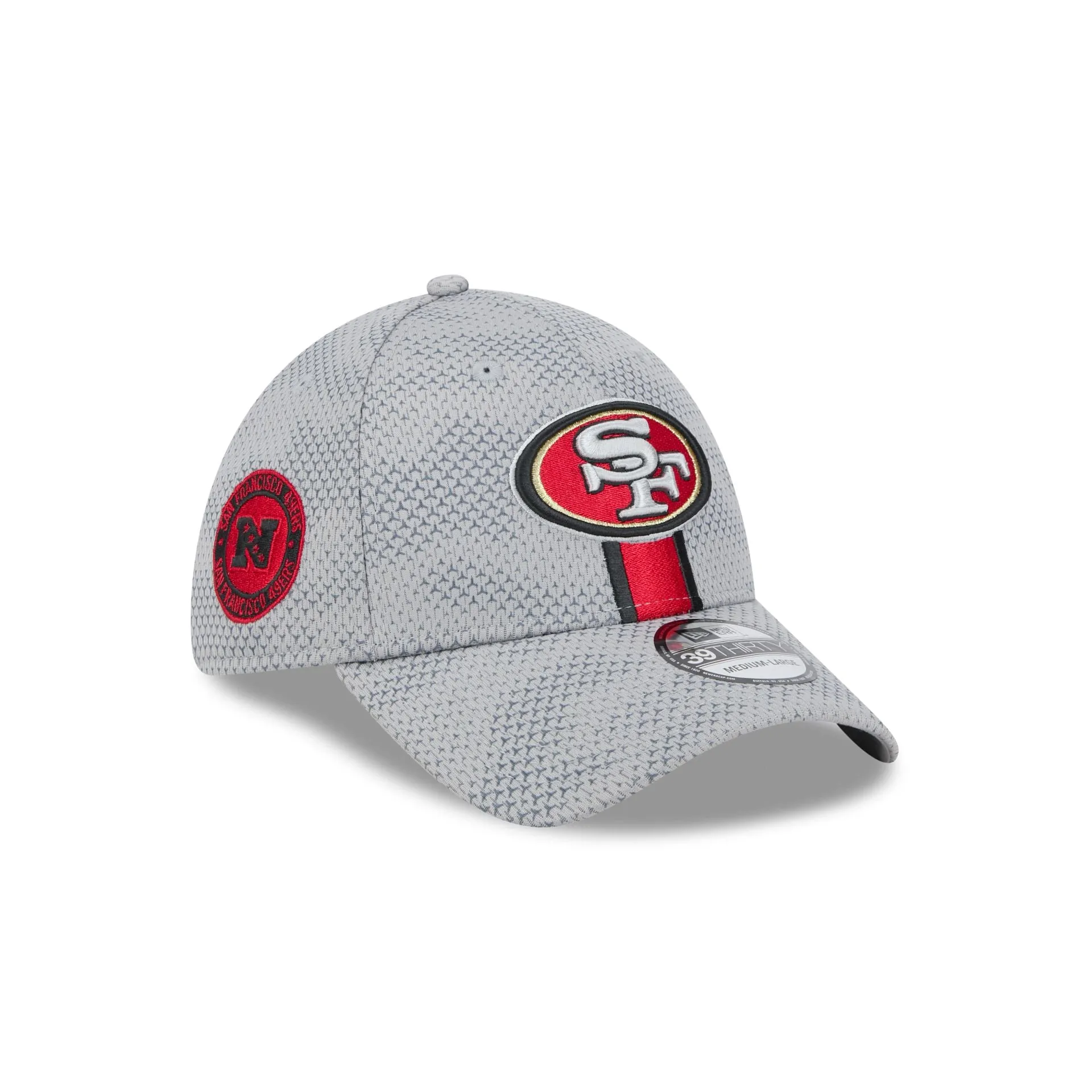 San Francisco 49ers 2024 Sideline Gray 39THIRTY Stretch Fit Hat sold by New Era