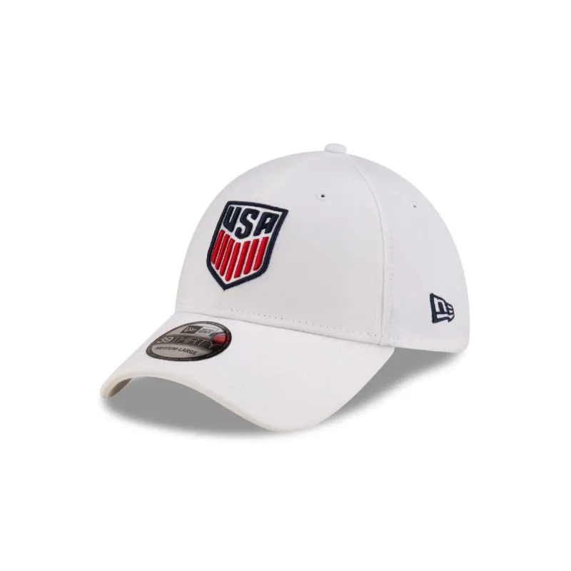 US Soccer White 39THIRTY Stretch Fit Hat sold by New Era