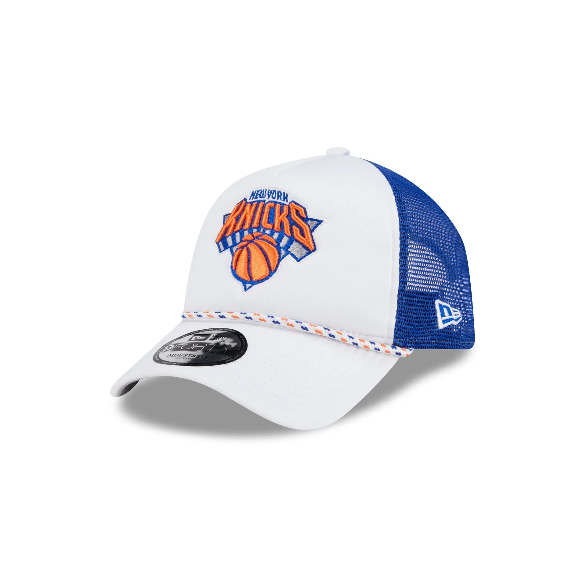 New York Knicks Court Sport 9FORTY A-Frame Trucker Hat sold by New Era