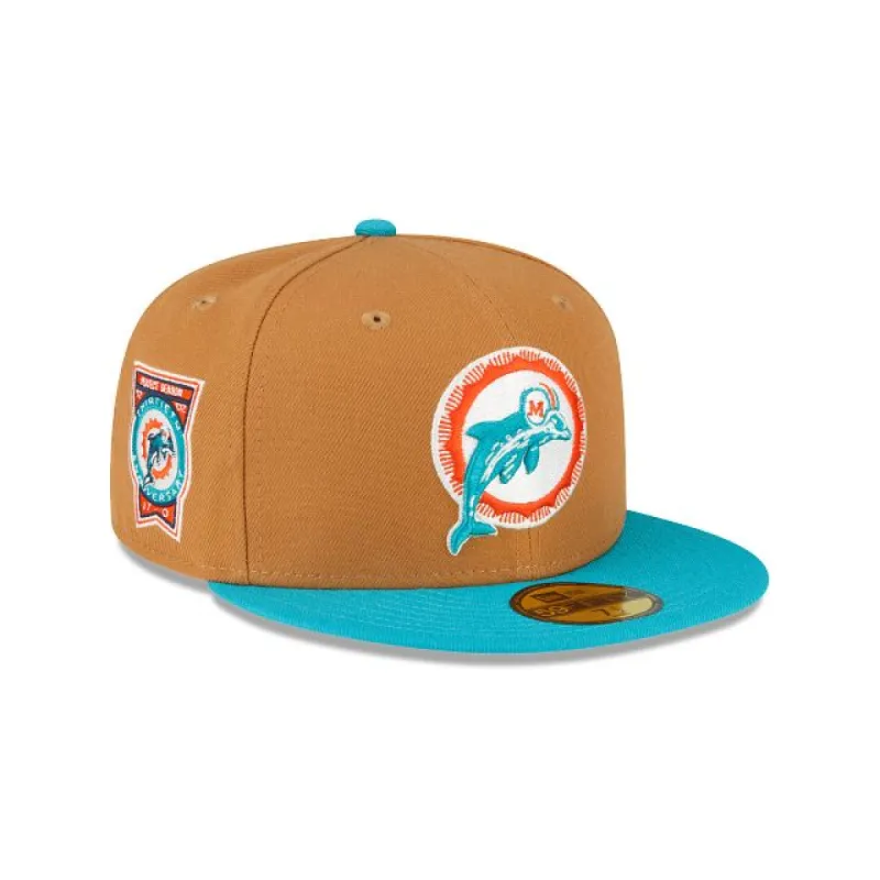 Miami Dolphins Light Bronze 59FIFTY Fitted Hat sold by New Era