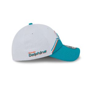 Miami Dolphins 2023 Sideline White 39THIRTY Stretch Fit Hat sold by New Era