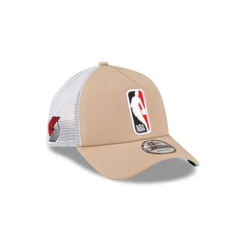 Portland Trail Blazers Logoman 9FORTY A-Frame Snapback Hat sold by New Era
