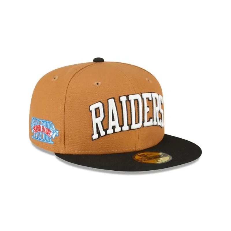 Las Vegas Raiders Light Bronze 59FIFTY Fitted Hat sold by New Era