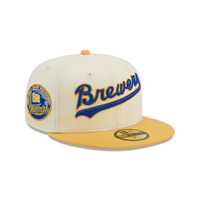 Milwaukee Brewers Cooperstown Chrome 59FIFTY Fitted Hat sold by New Era
