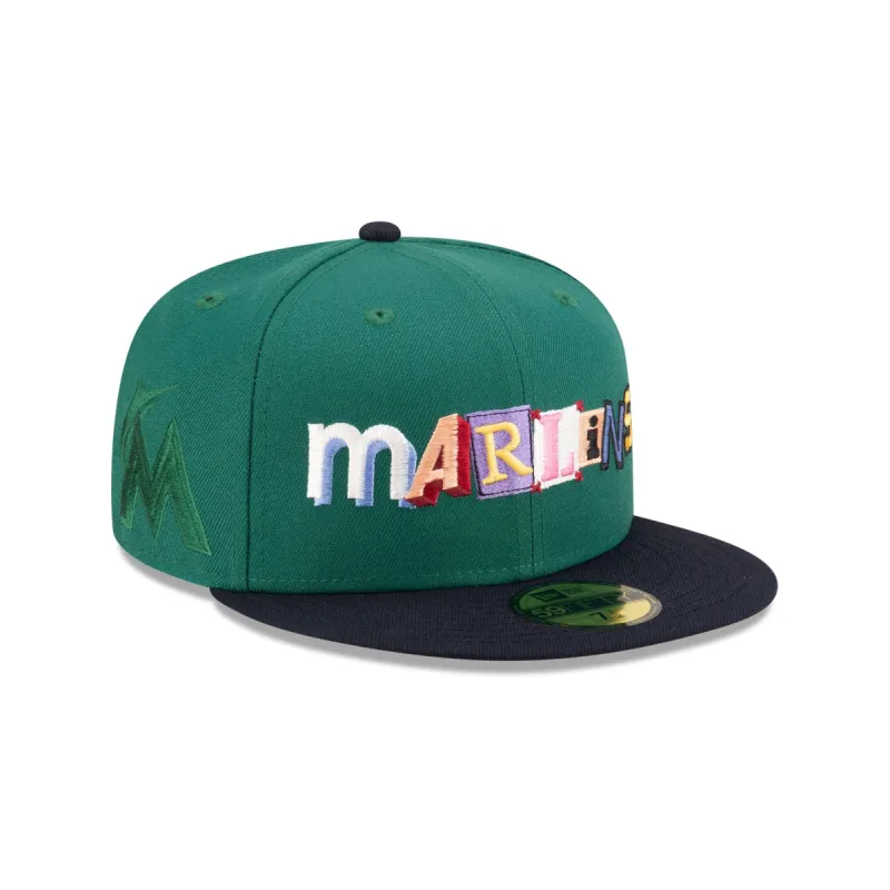 Just Caps Note Pack Miami Marlins 59FIFTY Fitted Hat sold by New Era