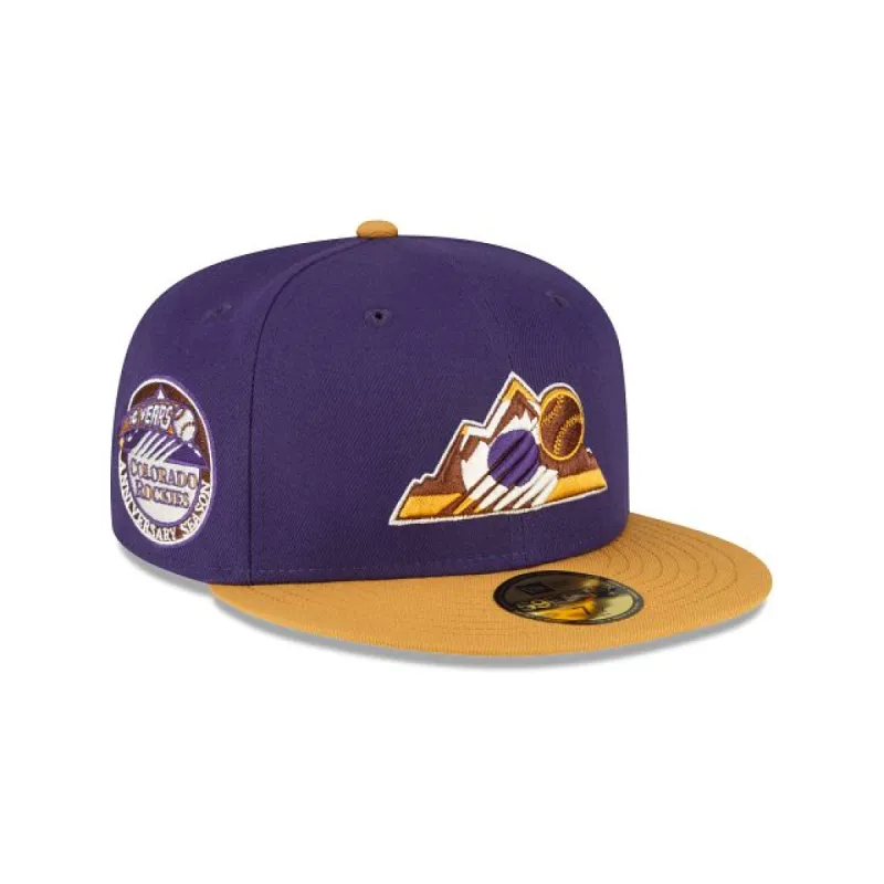 Just Caps Tan Tones Colorado Rockies 59FIFTY Fitted Hat sold by New Era