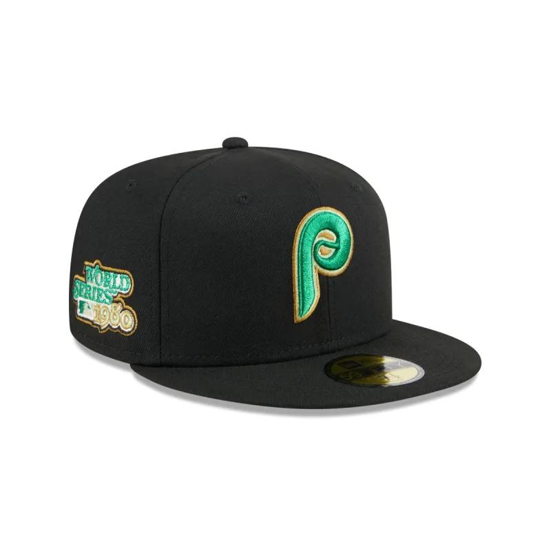 Philadelphia Phillies Metallic Green Pop 59FIFTY Fitted Hat sold by New Era