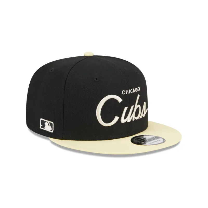 Chicago Cubs Pale Yellow Visor 9FIFTY Snapback Hat sold by New Era