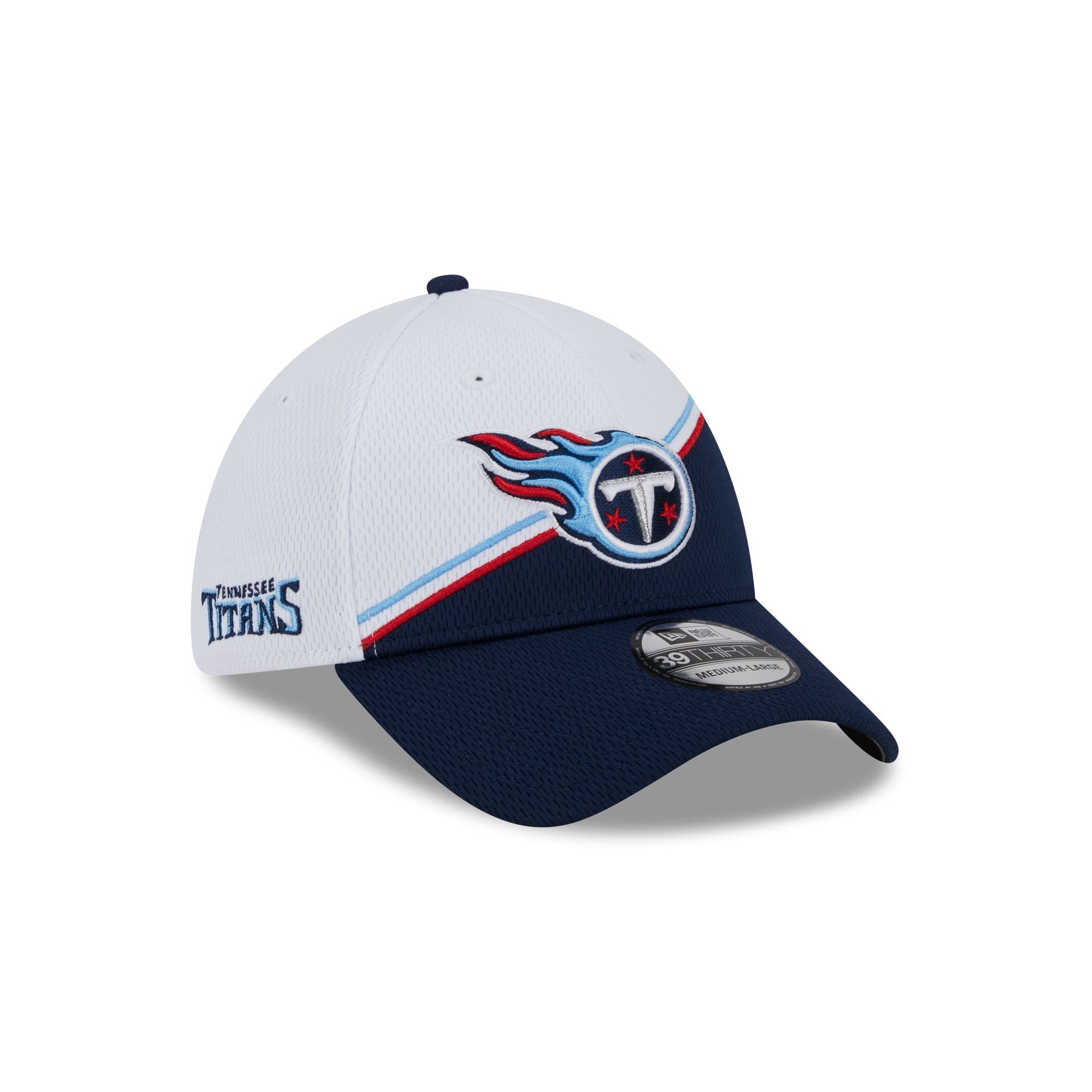 Tennessee Titans 2023 Sideline White 39THIRTY Stretch Fit Hat sold by New Era