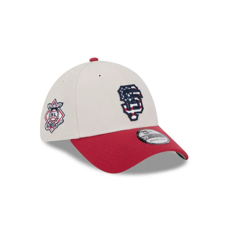 San Francisco Giants Independence Day 2024 39THIRTY Stretch Fit Hat sold by New Era