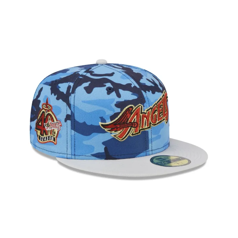 Los Angeles Angels Blue Camo 59FIFTY Fitted Hat sold by New Era