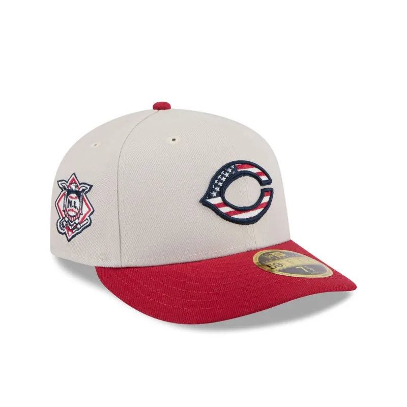 Cincinnati Reds Independence Day 2024 Low Profile 59FIFTY Fitted Hat sold by New Era