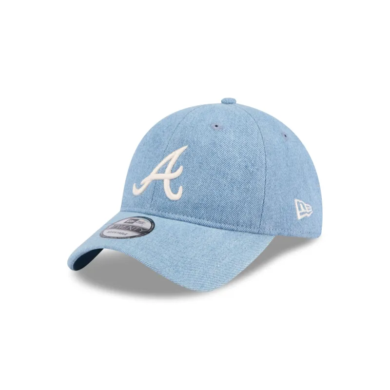 Atlanta Braves Washed Denim 9TWENTY Adjustable Hat sold by New Era