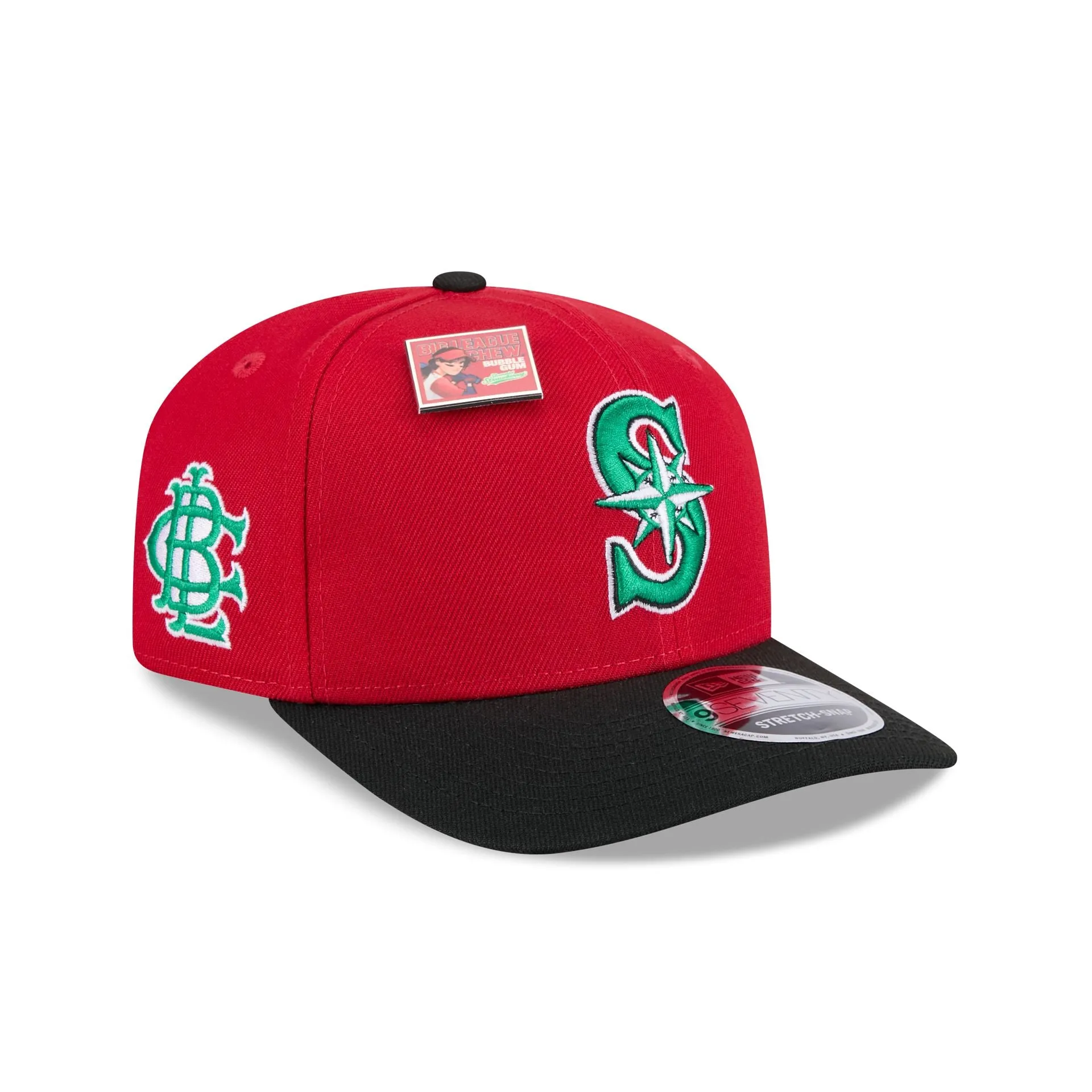 Big League Chew X Seattle Mariners Slammin' Strawberry 9SEVENTY Stretch-Snap Hat sold by New Era