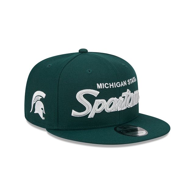 Michigan State Spartans Script Green 9FIFTY Snapback Hat sold by New Era