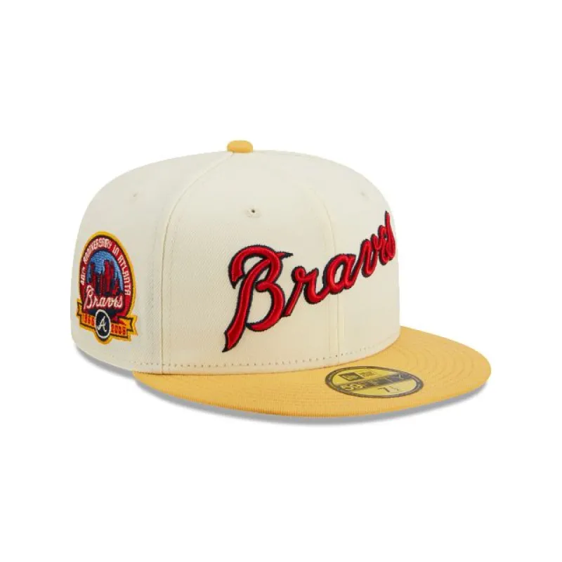 Atlanta Braves Cooperstown Chrome 59FIFTY Fitted Hat sold by New Era
