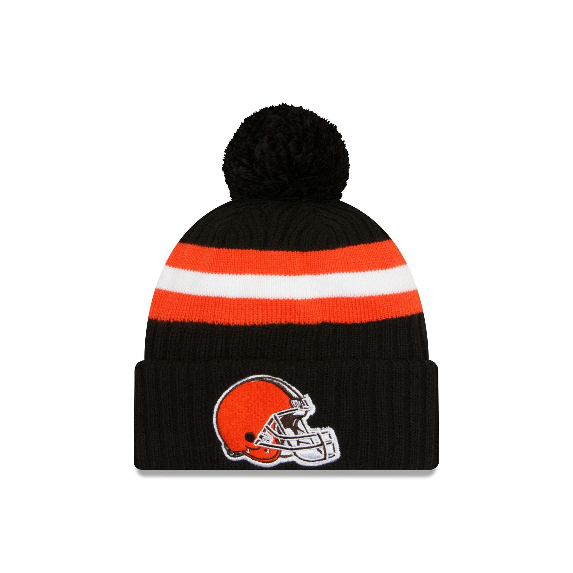 Cleveland Browns 2023 Cold Weather Black Pom Knit Hat sold by New Era