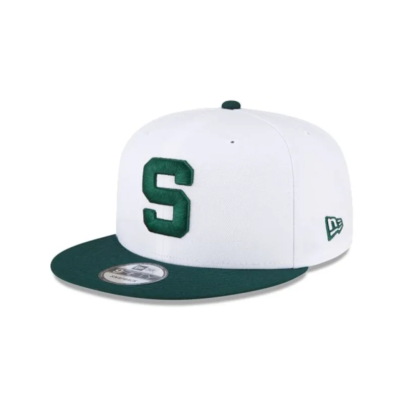 Michigan State Spartans White 9FIFTY Snapback Hat sold by New Era