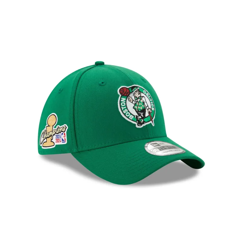 Boston Celtics 2024 NBA Champions Edition Side Patch 39THIRTY Stretch-Snap Hat sold by New Era