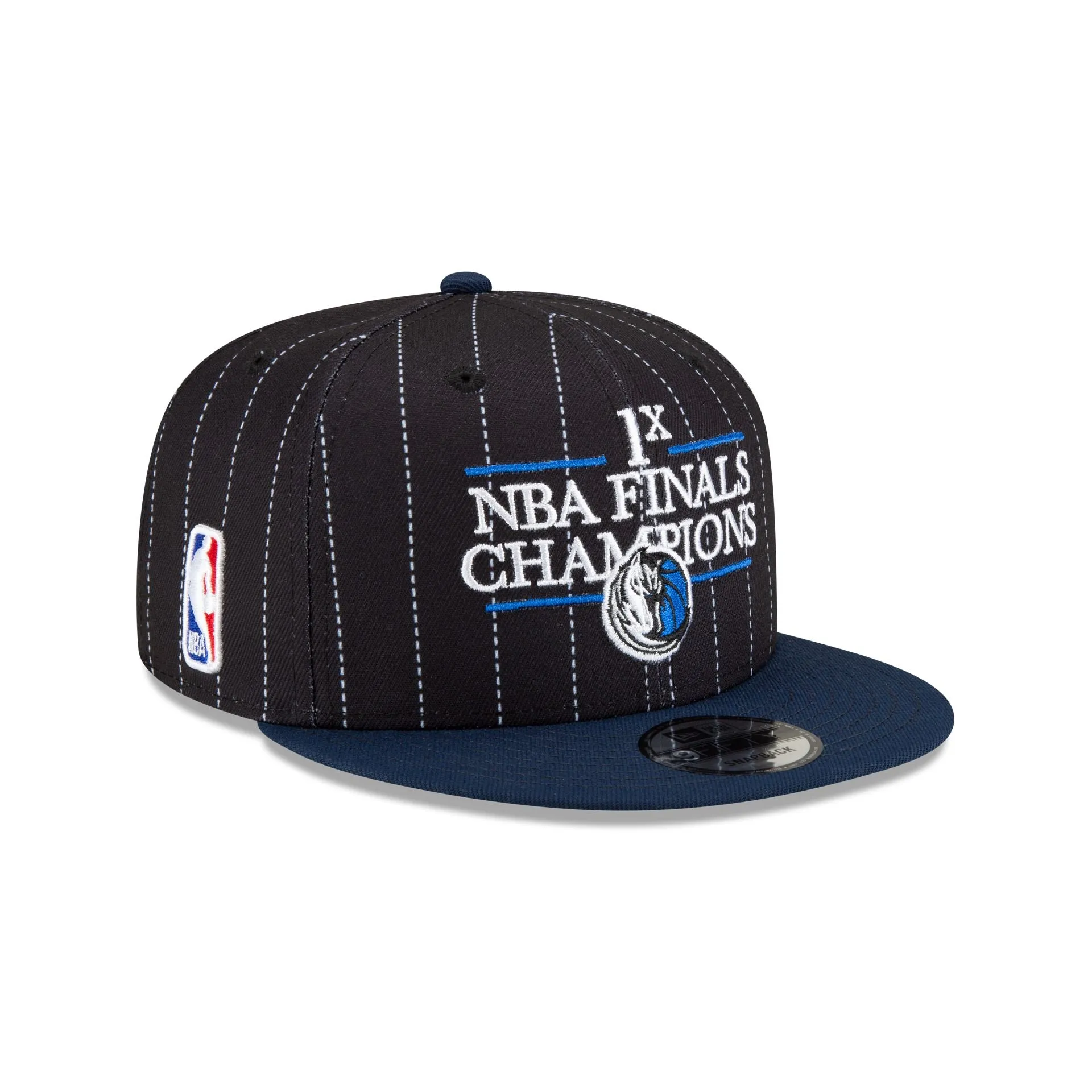Just Caps NBA Champion Pinstripe Dallas Mavericks 9FIFTY Snapback Hat sold by New Era