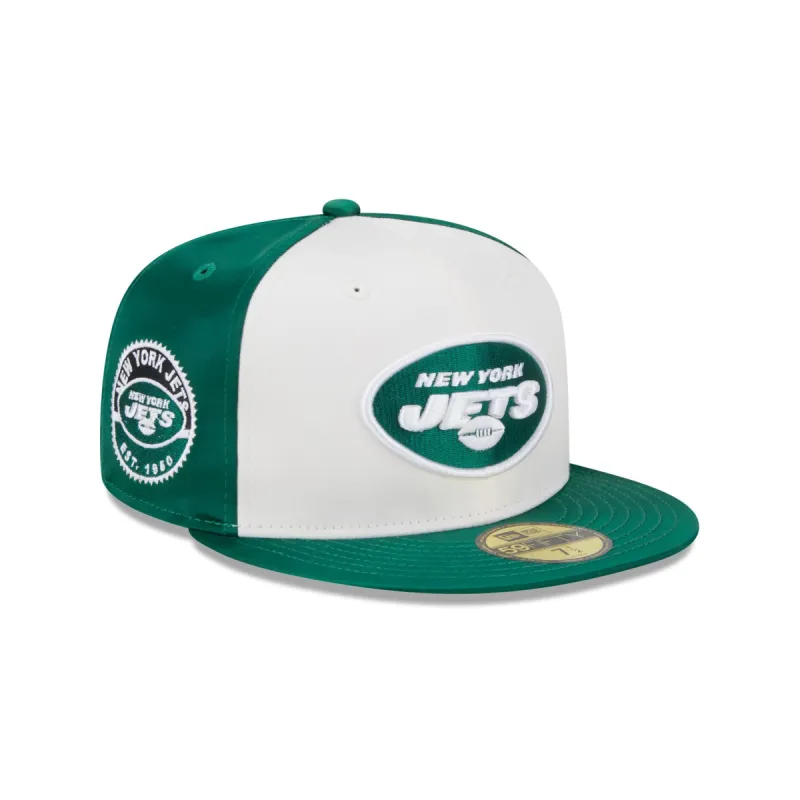 New York Jets Throwback Satin 59FIFTY Fitted Hat sold by New Era