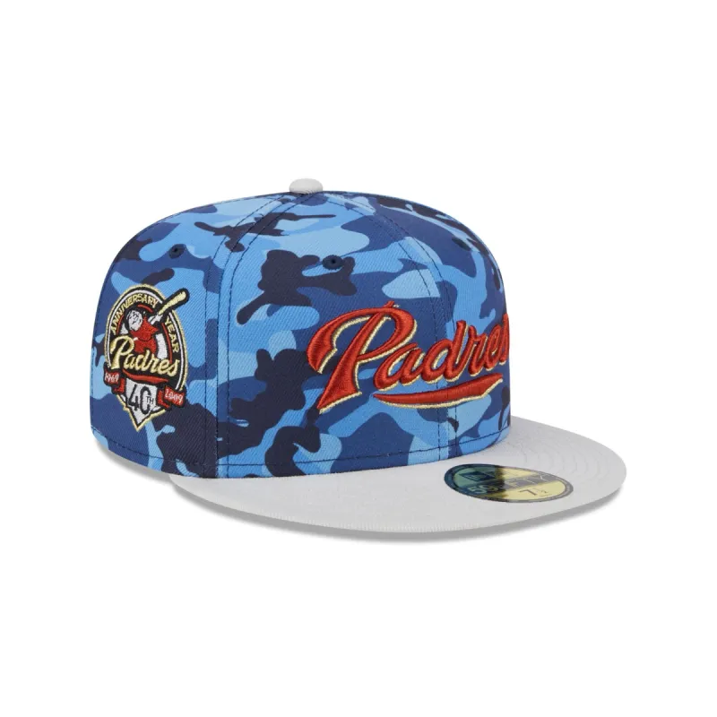 San Diego Padres Blue Camo 59FIFTY Fitted Hat sold by New Era