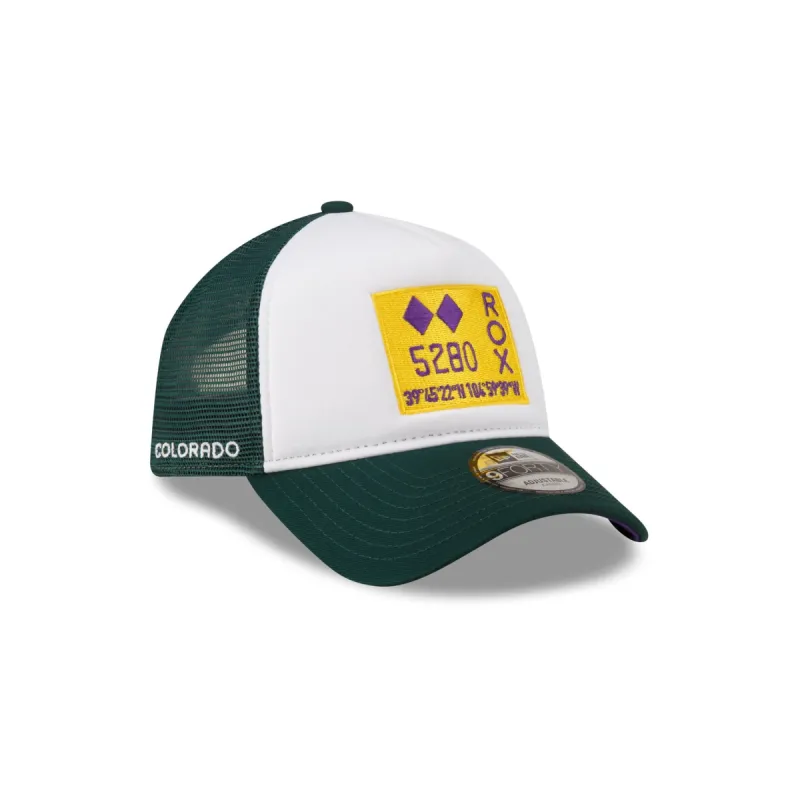 Colorado Rockies White Crown 9FORTY A-Frame Trucker Hat sold by New Era