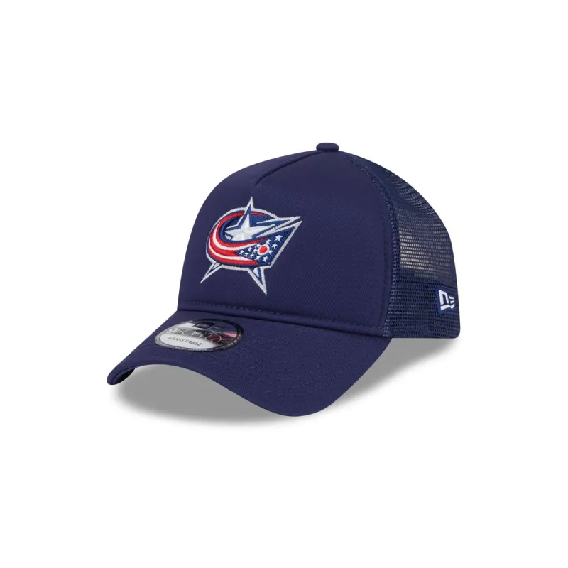 Columbus Blue Jackets 9FORTY A-Frame Trucker Hat sold by New Era