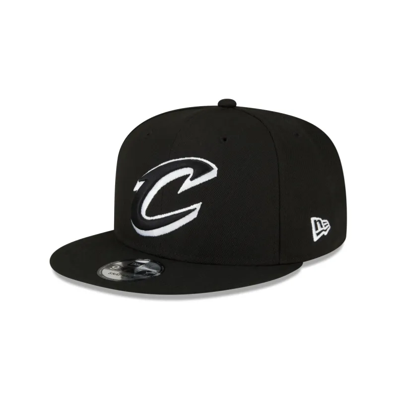 Cleveland Cavaliers Basic Black & White 9FIFTY Snapback Hat sold by New Era