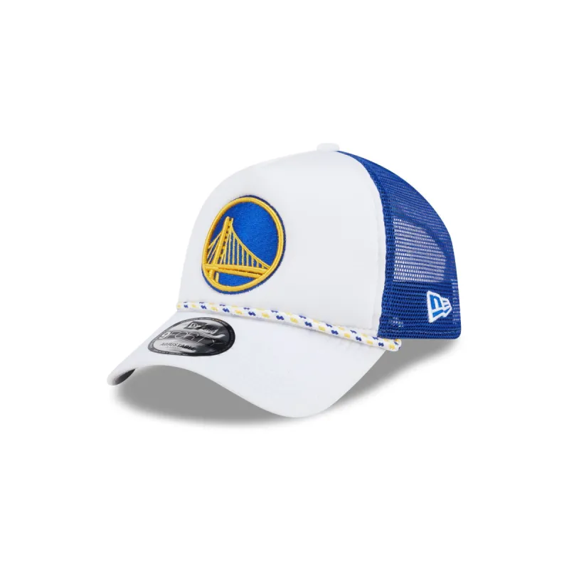 Golden State Warriors Court Sport 9FORTY A-Frame Trucker Hat sold by New Era