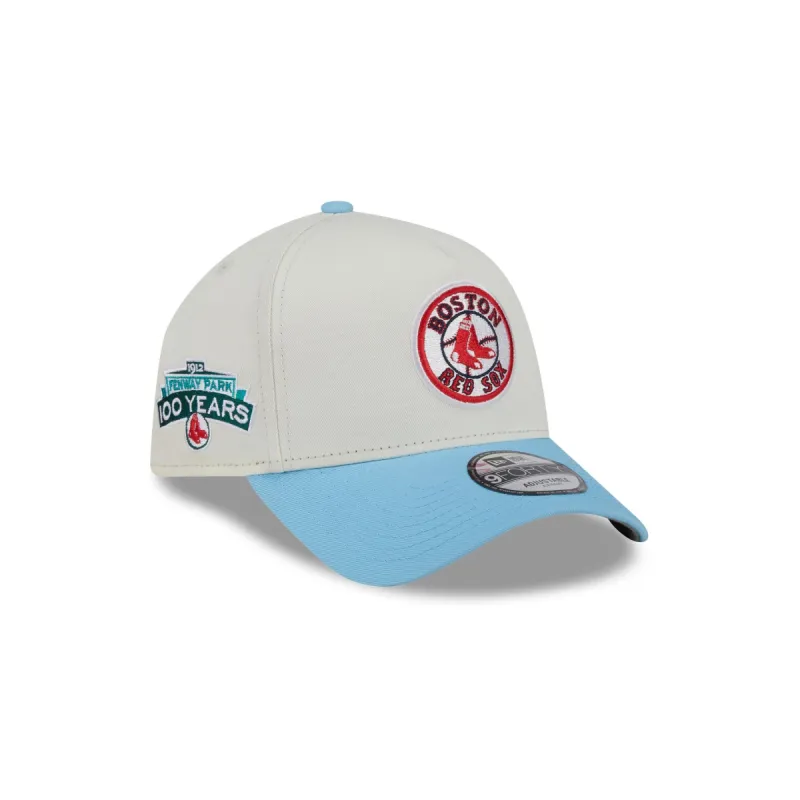 Boston Red Sox Chrome White 9FORTY A-Frame Snapback Hat sold by New Era