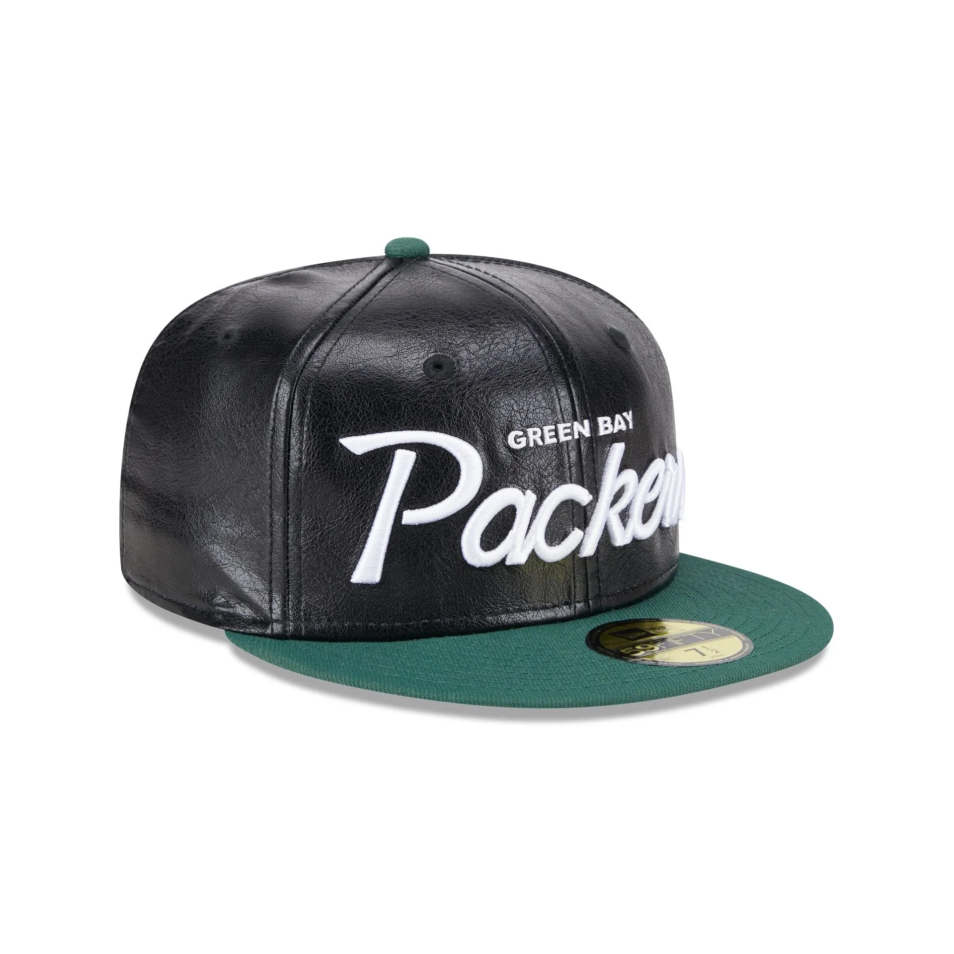 Green Bay Packers Faux Leather Crown 59FIFTY Fitted Hat sold by New Era product image thumbnail 3