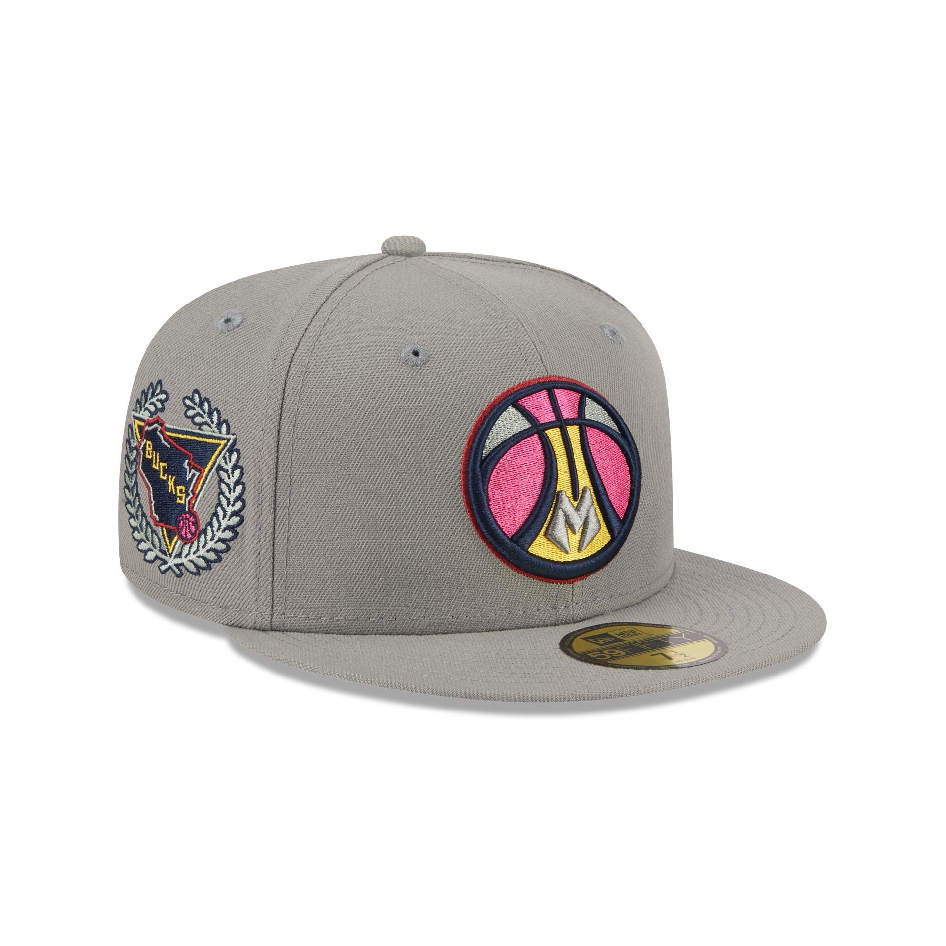 Milwaukee Bucks Color Pack Gray 59FIFTY Fitted Hat sold by New Era