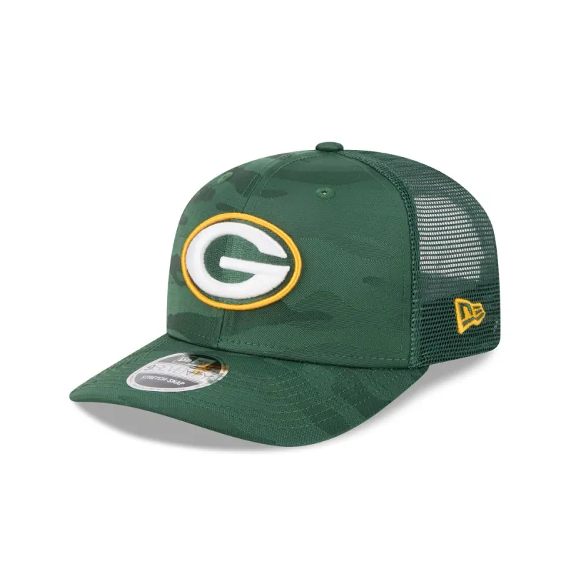 Green Bay Packers Camo 9SEVENTY Trucker Stretch-Snap Hat sold by New Era