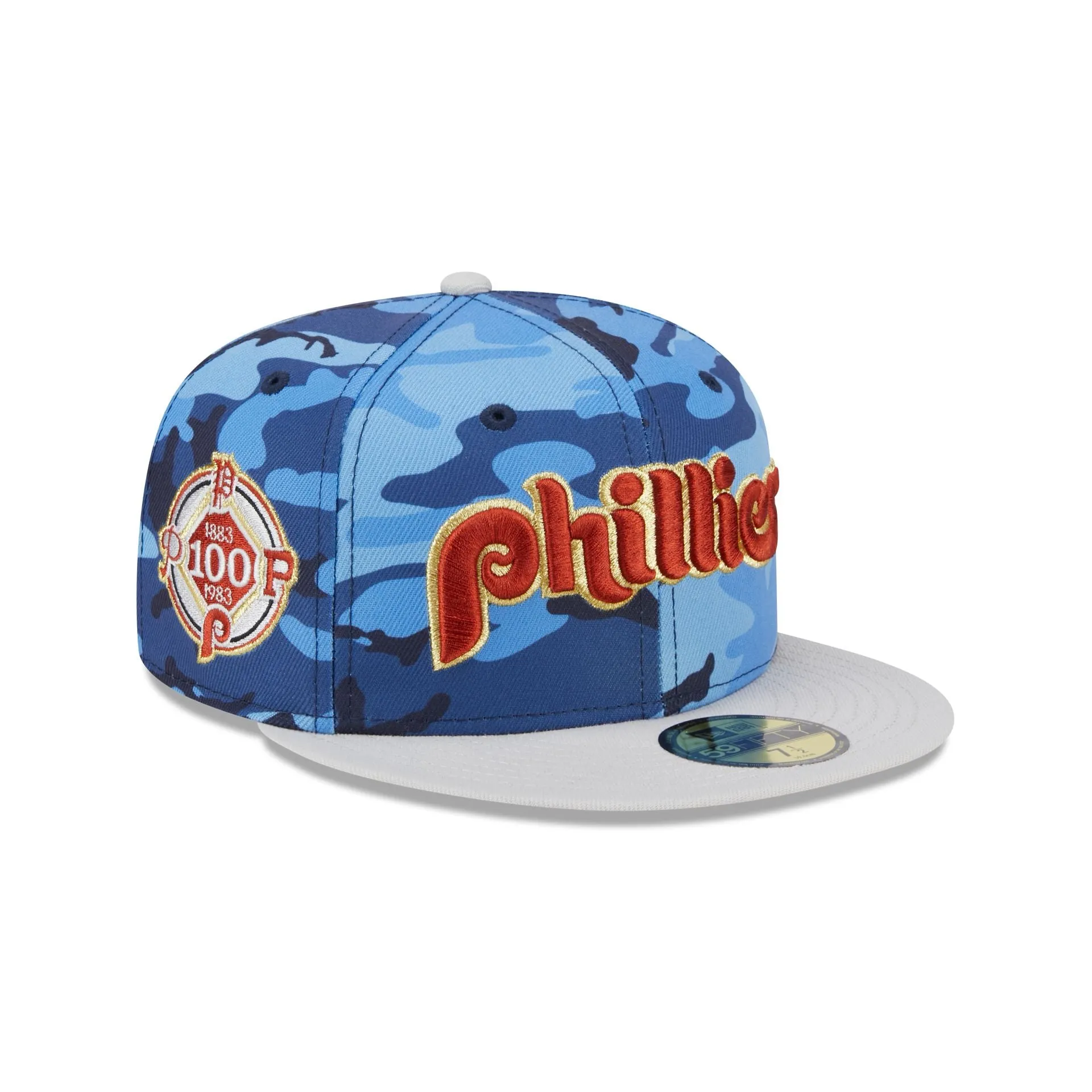 Philadelphia Phillies Blue Camo 59FIFTY Fitted Hat sold by New Era