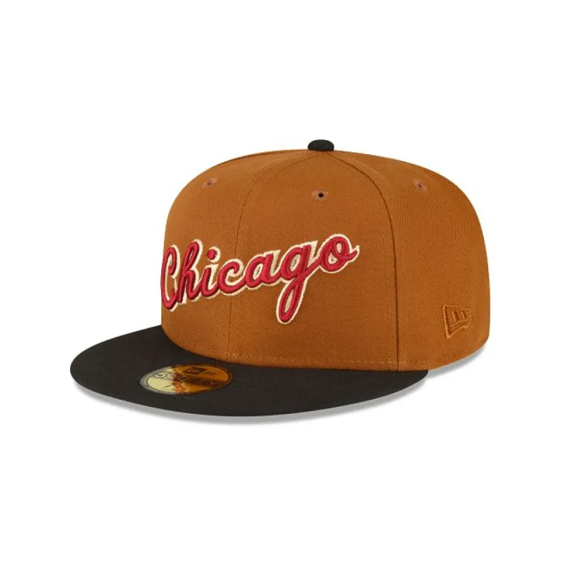 Just Caps Chestnut Chicago Bulls 59FIFTY Fitted Hat sold by New Era