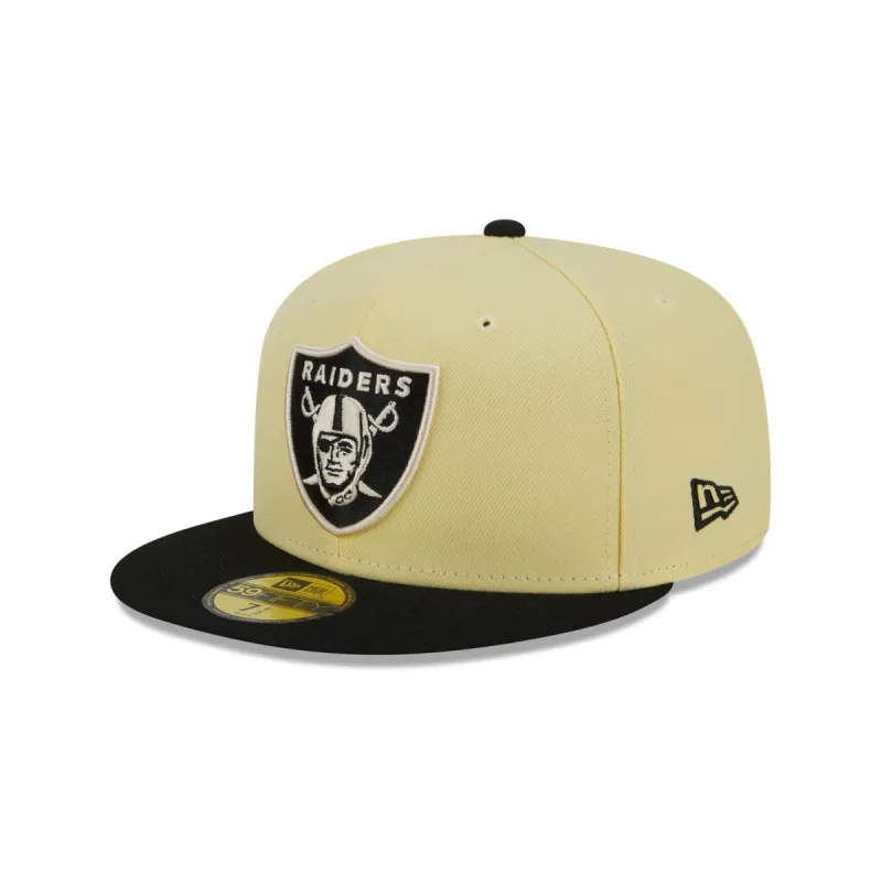 Las Vegas Raiders Soft Yellow 59FIFTY Fitted Hat sold by New Era
