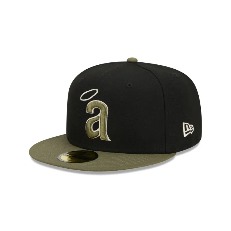 Los Angeles Angels Khaki Green 59FIFTY Fitted Hat sold by New Era