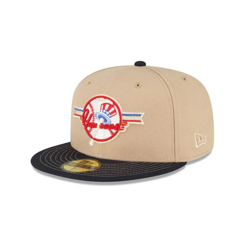 Just Caps Beige Camel New York Yankees 59FIFTY Fitted Hat sold by New Era