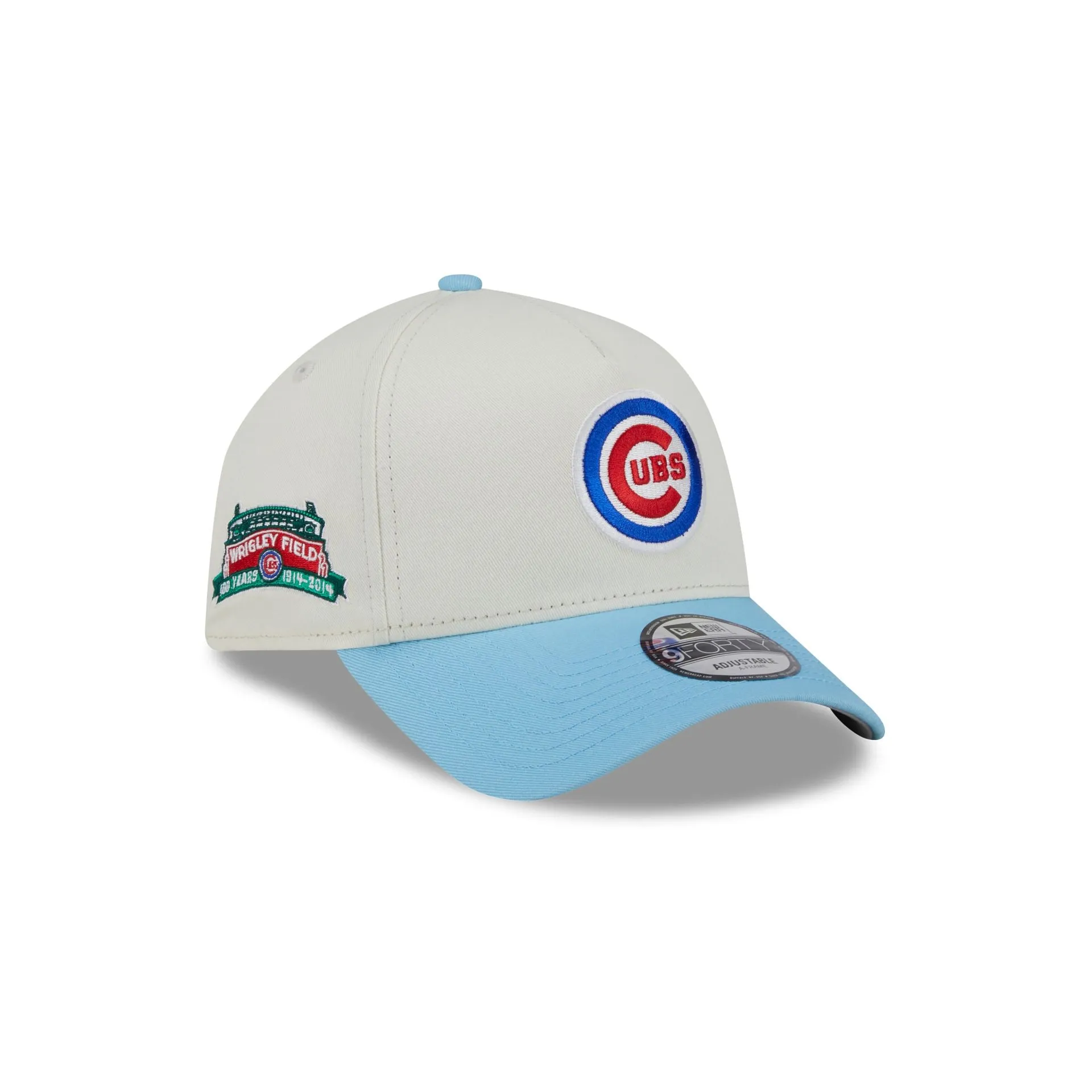 Chicago Cubs Chrome White 9FORTY A-Frame Snapback Hat sold by New Era