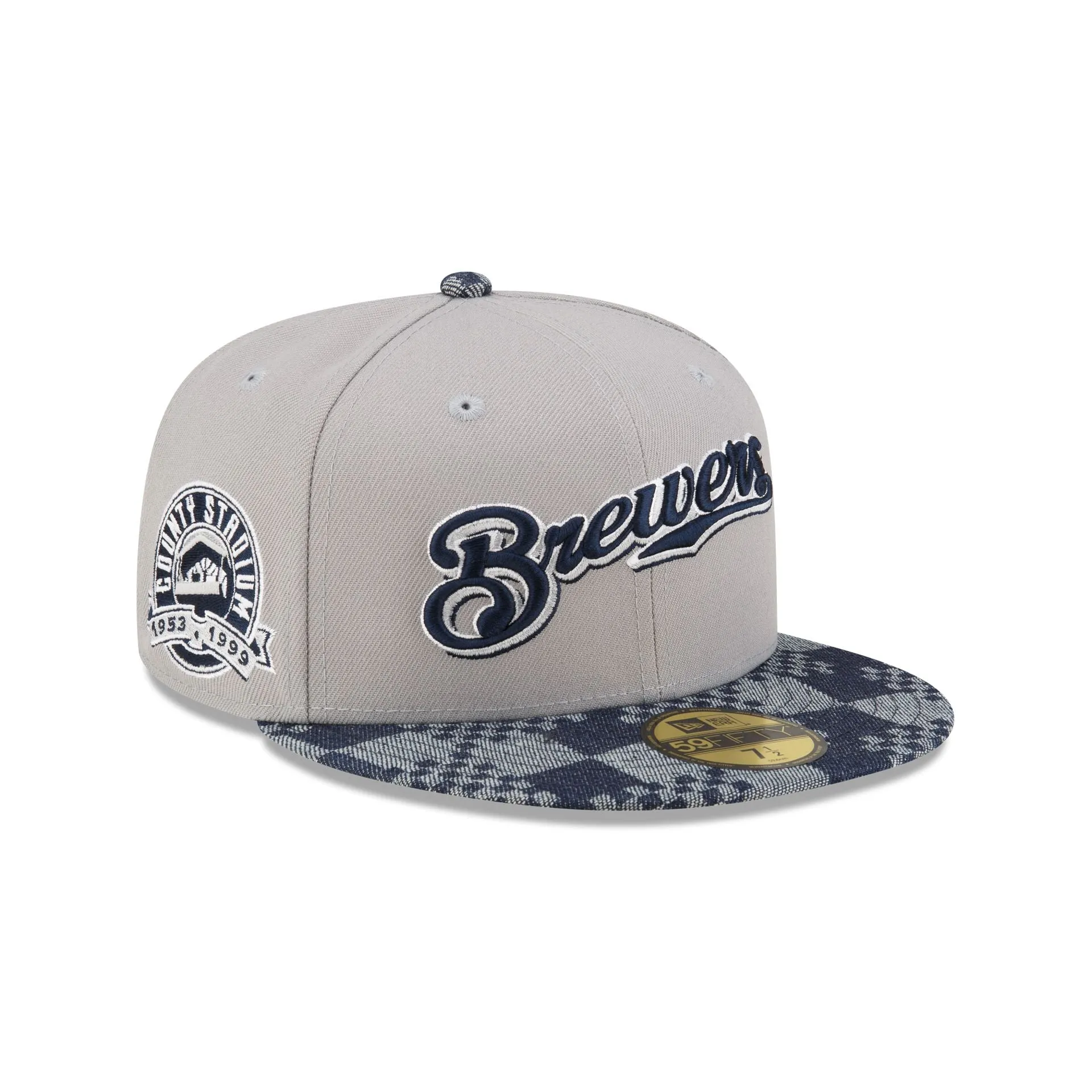 Milwaukee Brewers Pattern Denim 59FIFTY Fitted Hat sold by New Era