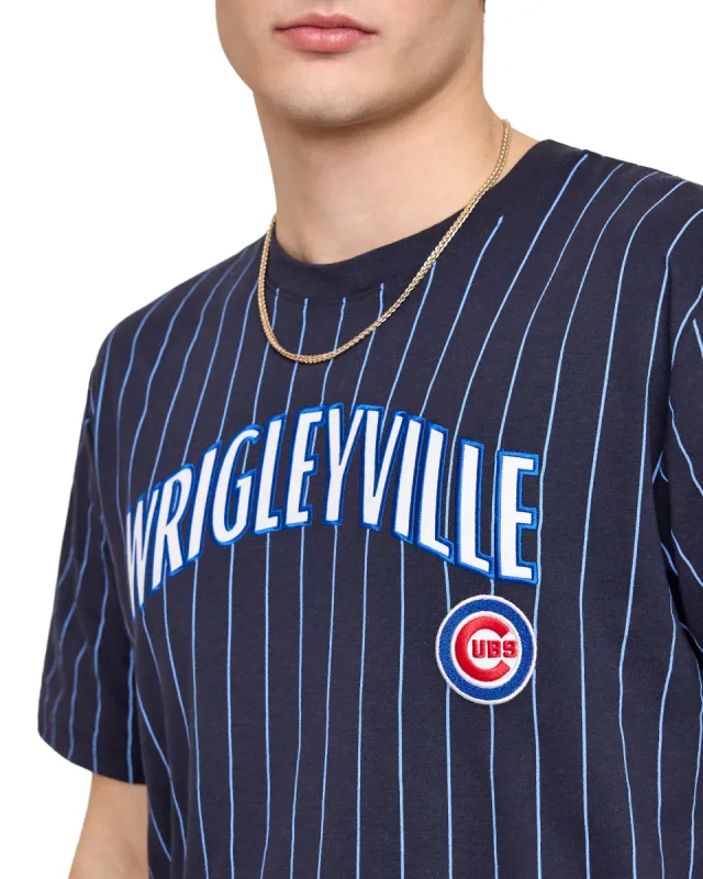 Chicago Cubs Throwback Pinstripe T-Shirt sold by New Era