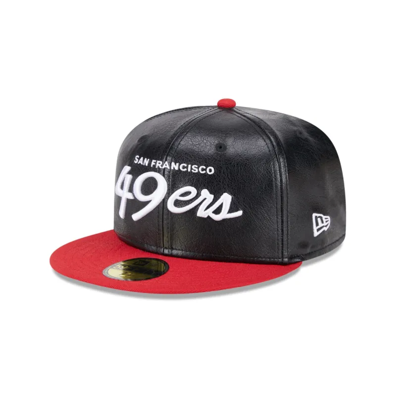 San Francisco 49ers Faux Leather Crown 59FIFTY Fitted Hat sold by New Era