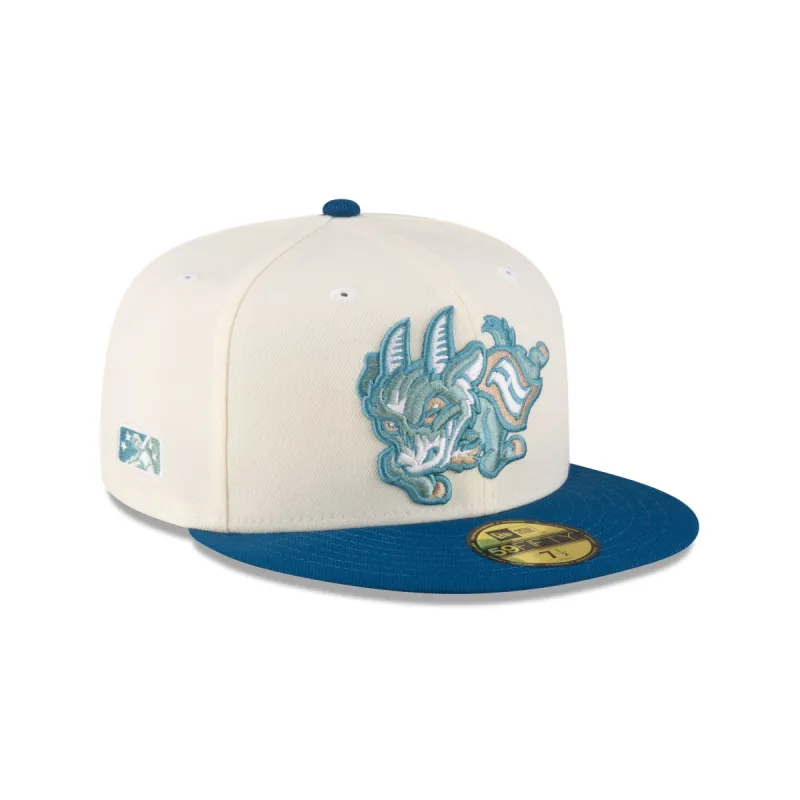 Hartford Yard Goats Chrome Blue 59FIFTY Fitted Hat sold by New Era