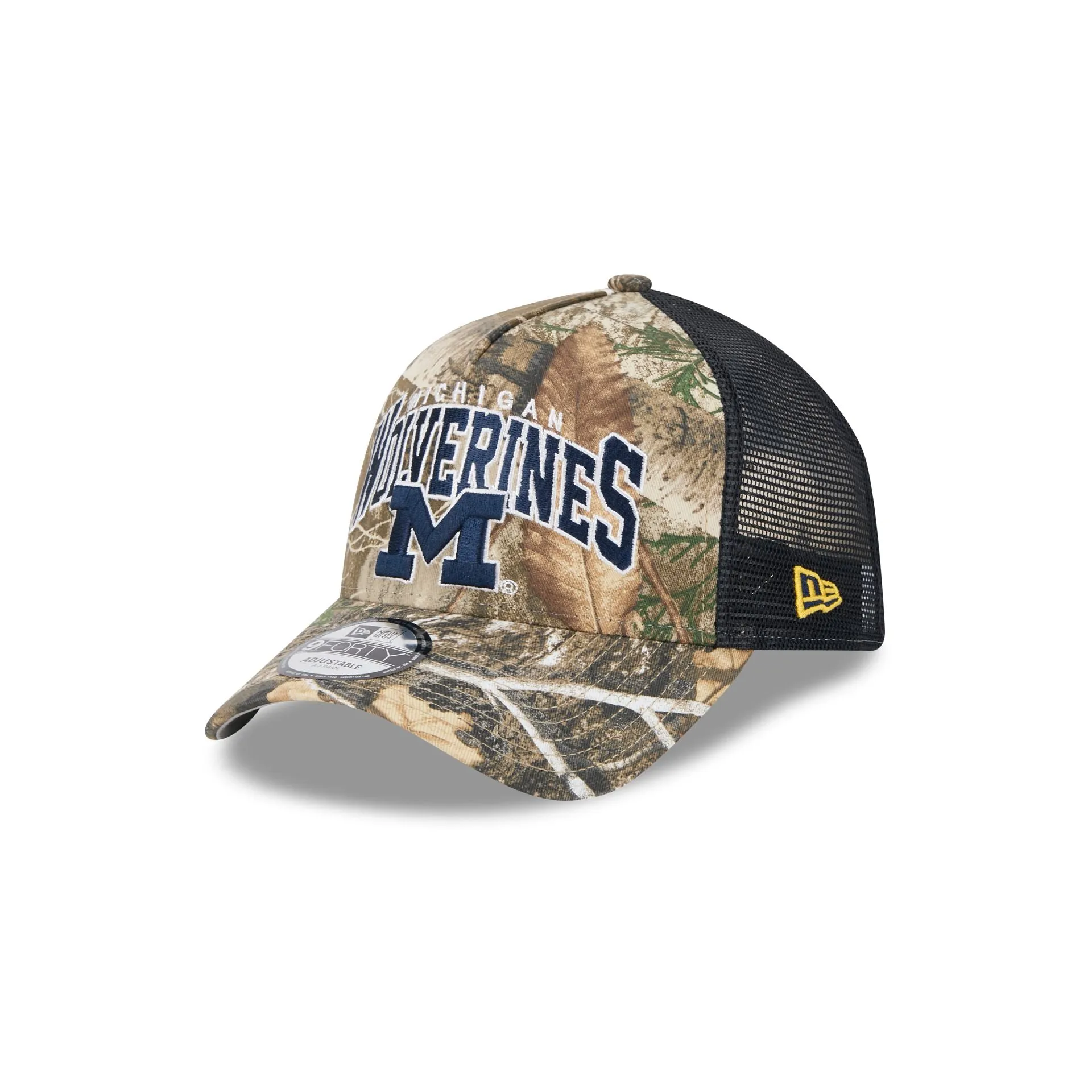 Michigan Wolverines Active 9FORTY A-Frame Trucker Hat sold by New Era
