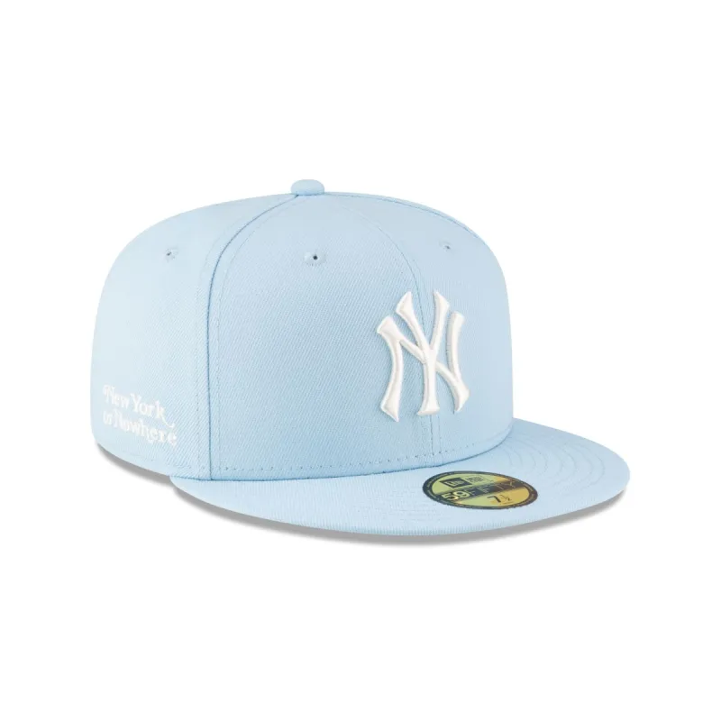 New York or Nowhere x New York Yankees Blue Logo 59FIFTY Fitted Hat made by New Era