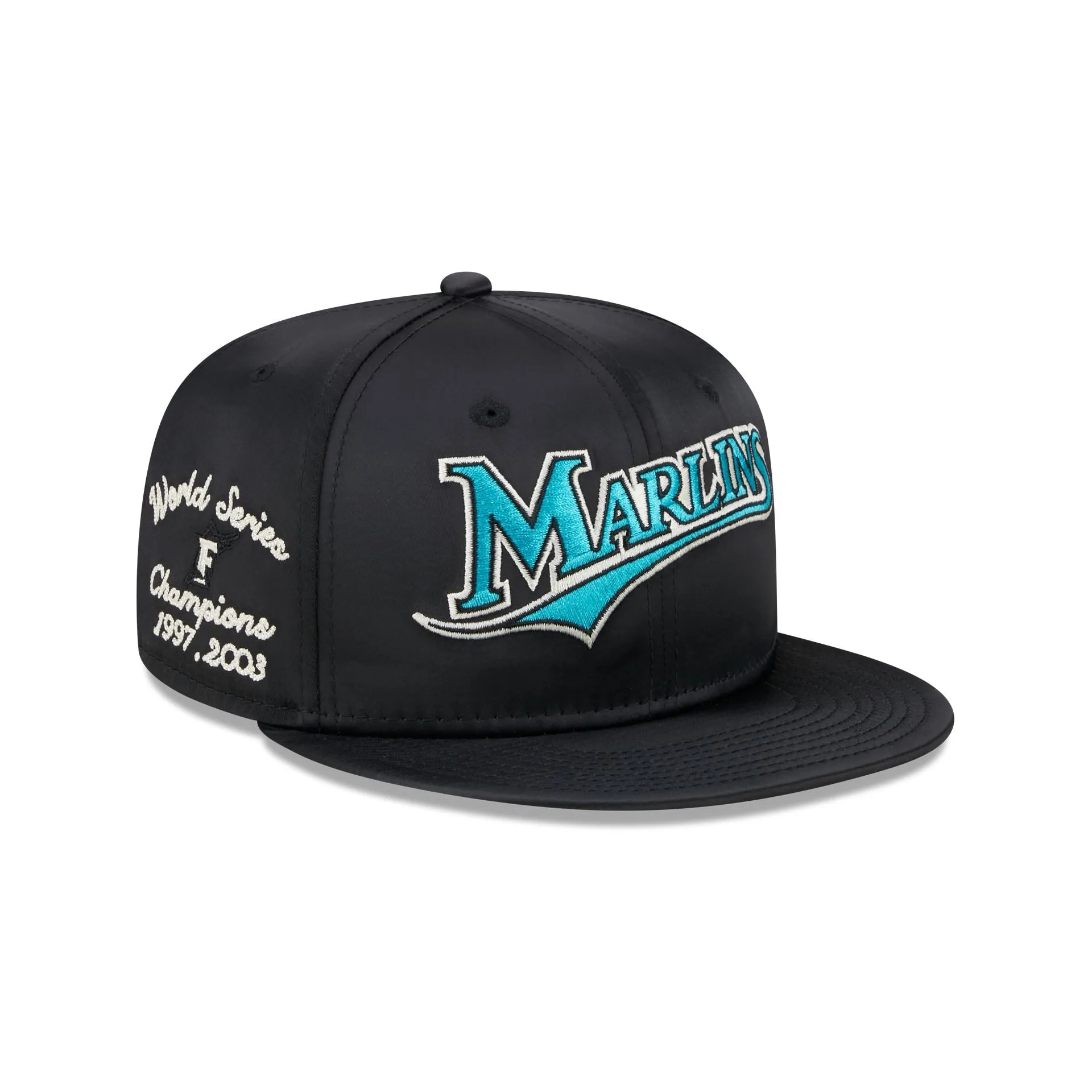 Miami Marlins Satin Script 9FIFTY Snapback Hat sold by New Era