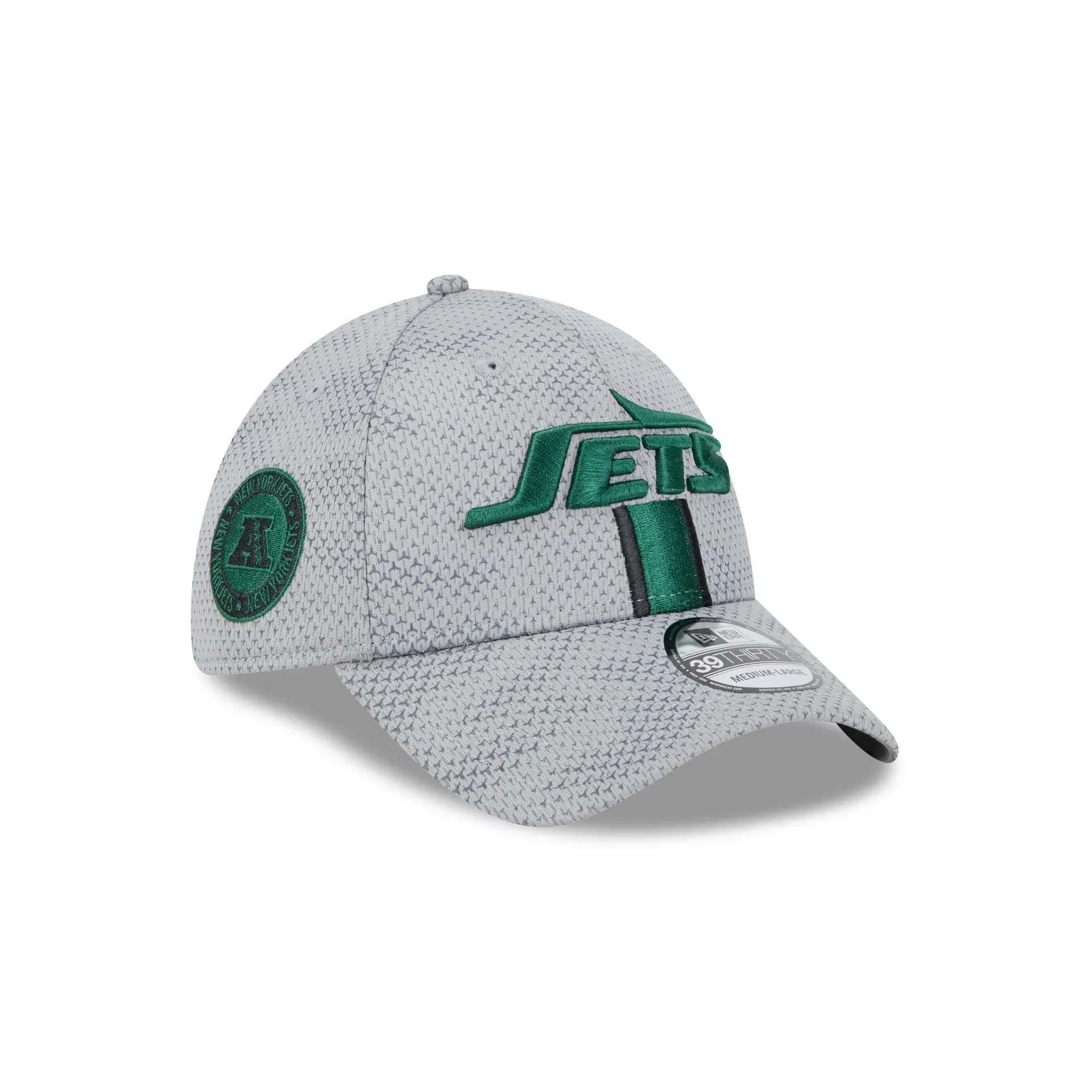 New York Jets 2024 Sideline Gray 39THIRTY Stretch Fit Hat sold by New Era
