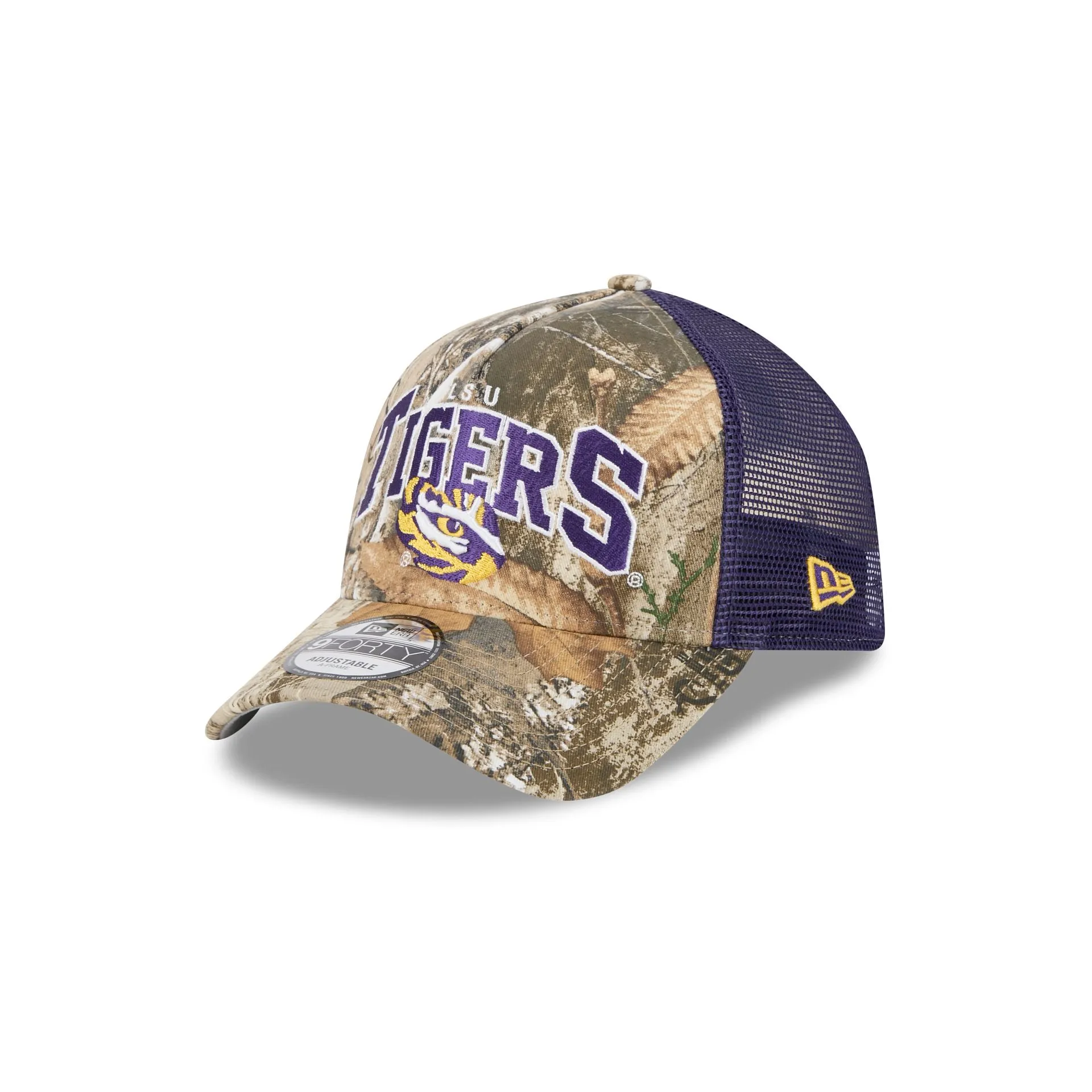 LSU Tigers Active 9FORTY A-Frame Trucker Hat sold by New Era